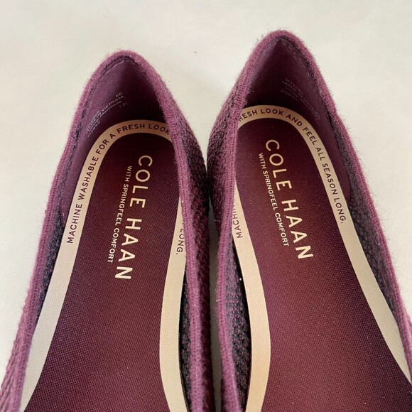 NWOT Cole Haan Springfeel Stitchlite Skimmer Washable Flats in Burgundy Size 6 - Picture 8 of 11